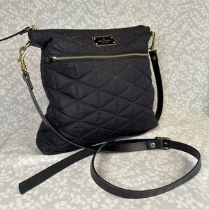 Kate Spade Black Quilted Crossbody with Gold Hardware